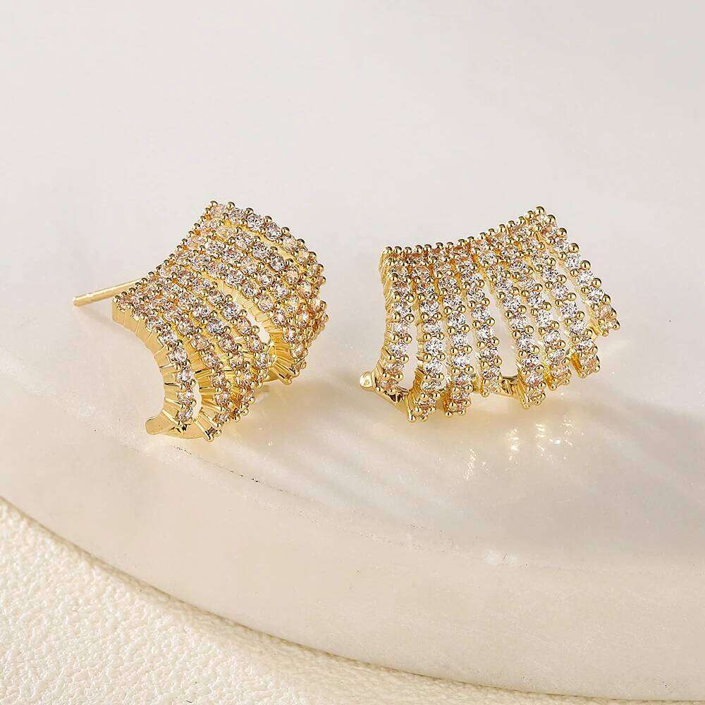 ZAKOL Elegant Trendy Claws Shape Zirconia Wedding Earring for Women Luxury Korean Stud Earrings Fashion Jewelry