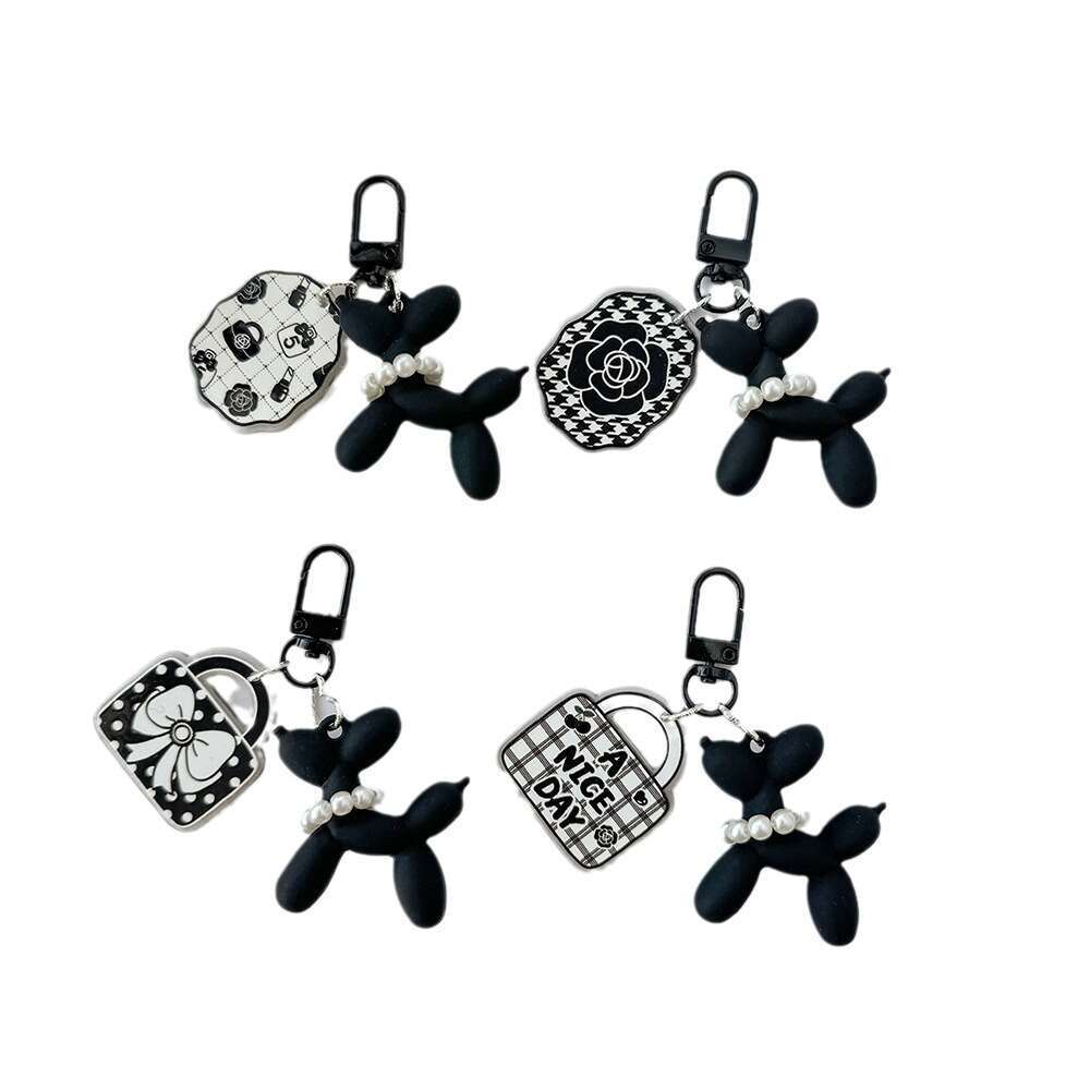 Camellia Pendant Balloon Dog Keychain Keychain Designer Women's Handbag Accessory Car Key Charm