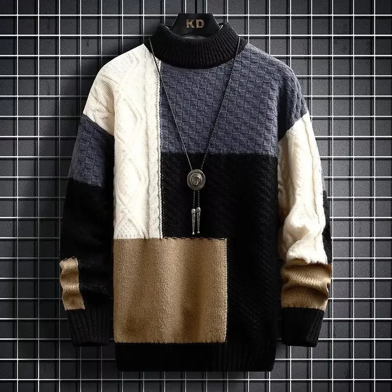 Mens Autumn Winter Japanese Style Thickened Knitted Sweater Trendy Korean Version Casual Scene Other Material Pullovers 251226