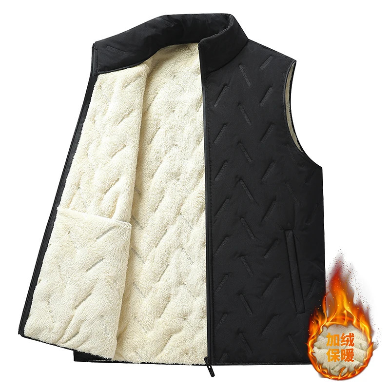 2026 Winter Vest Jacket Lamb Wool Simple Highquality Warm Windproof with Comfortable Shoulder and Horse Clip for Men 251225