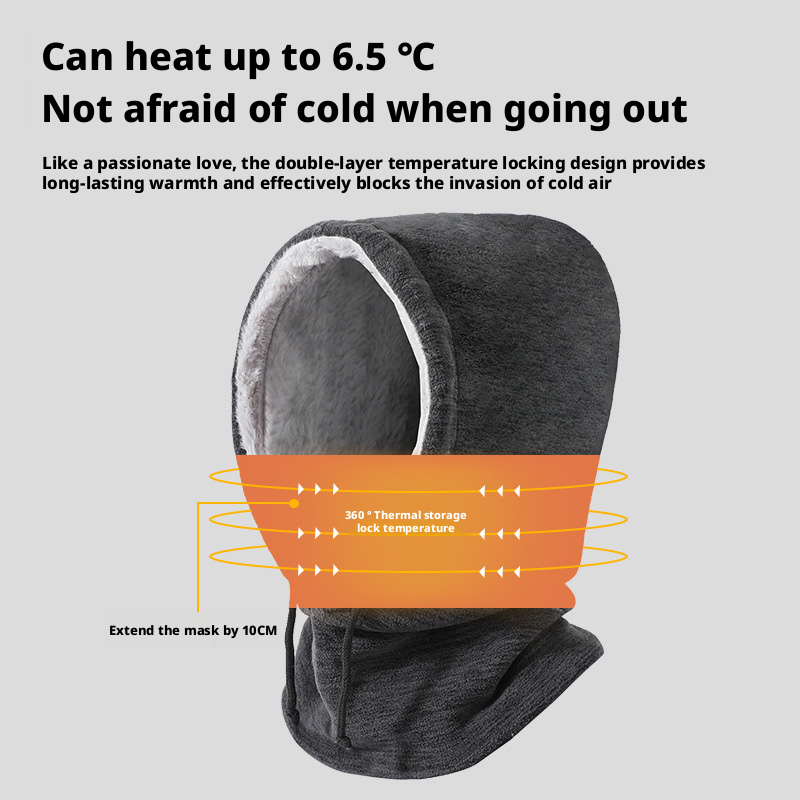 Winter Full Coverage Balaclava Hood - Fleece Lined Neck Gaiter Face Mask, Windproof Adjustable Drawstring Skiing Outdoor Warm Cap for Men Women Maskse