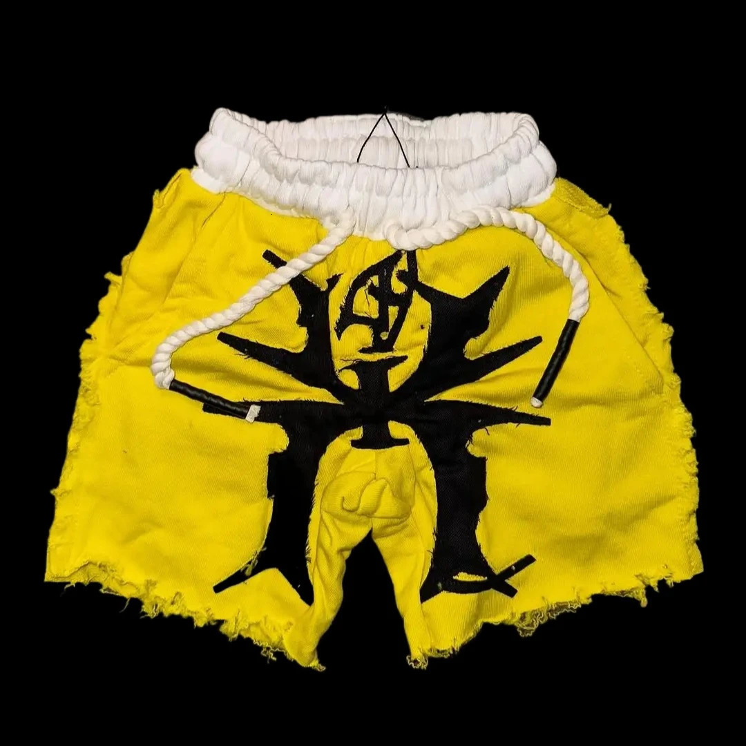 American Fashion Trend Sell Pattern Patch Casual Shorts Men Street Y2K Hip Hop Retro Sports Shorts Harajuku Punk Rock Shorts 251223