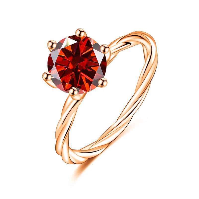 1 Ct moissanite ring for charm lady Wedding Promise Solitaire Band GRA Certified S925 Sterling Silver Rose gold finger Ring df7