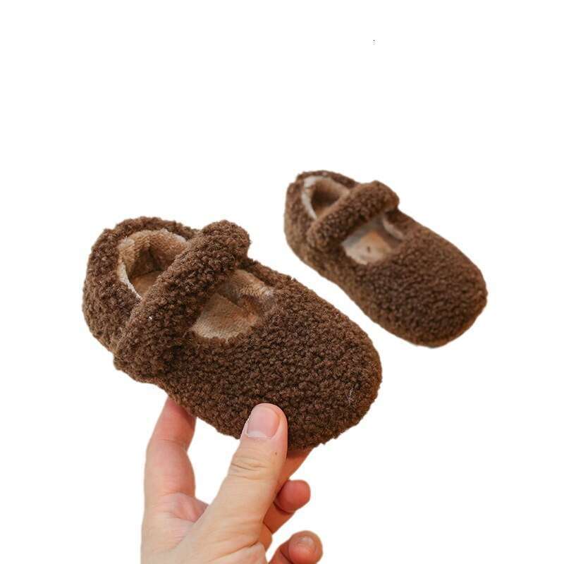 Cotton 2025 Autumn Winter New Solid Color Cute Baby Lightweight Children's Furry Shoes