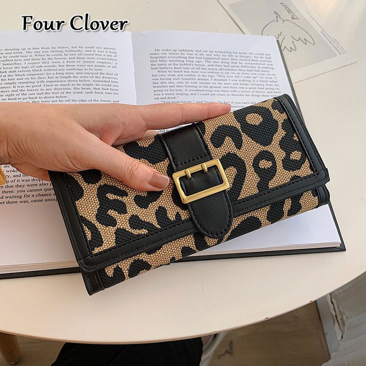 European and American fashion leopard print wallet new luxury wallet trifold short wallet billfold long wallet women's card holder purse men'