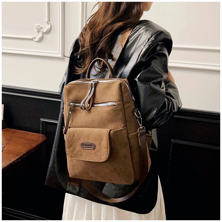 Double shoulder bag for women, Korean style, large capacity women's backpack