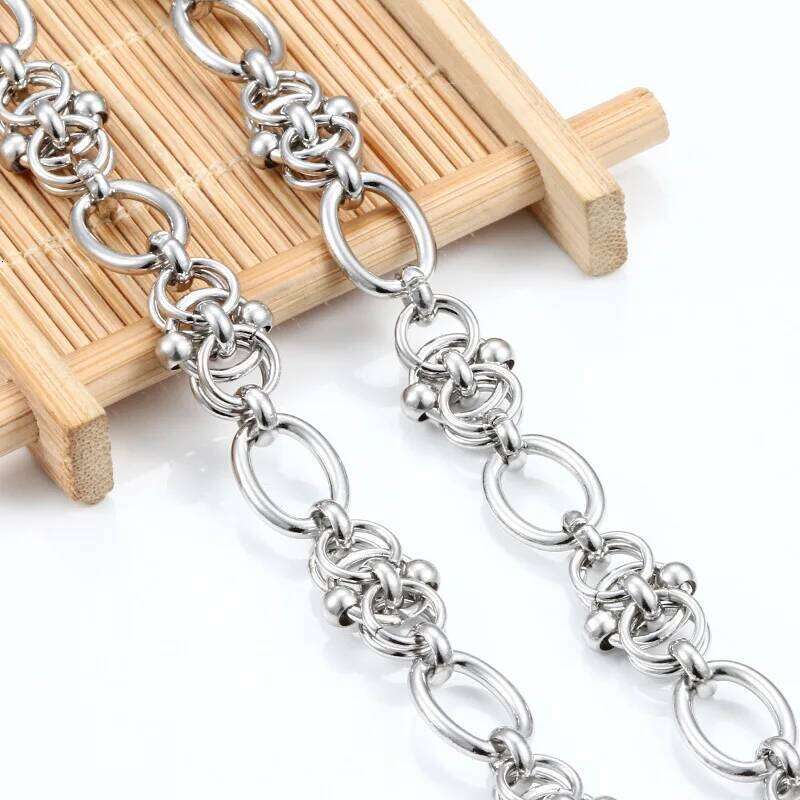 New Hip Hop Design DIY Chain Bracelet for Men Women Heavy Tricycle Thick Kpop Classic 316L Stainless steel Statement Initial 25H1229