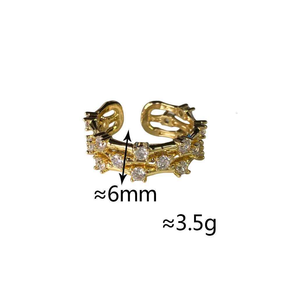 ZAKOL Korean Fashion Three Layers Clear Zirconia Open Rings For Women Exquisite Shiny CZ Party Jewelry