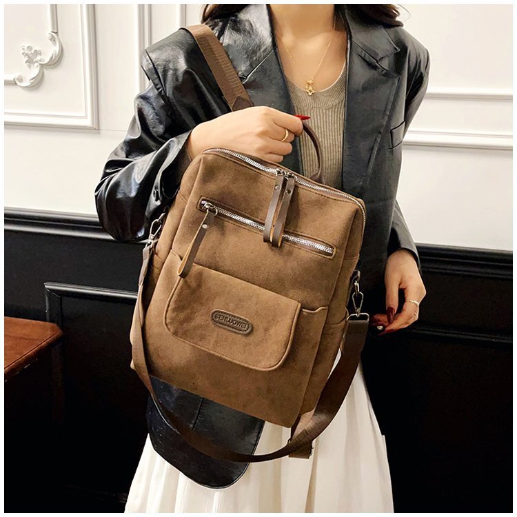 Double shoulder bag for women, Korean style, large capacity women's backpack