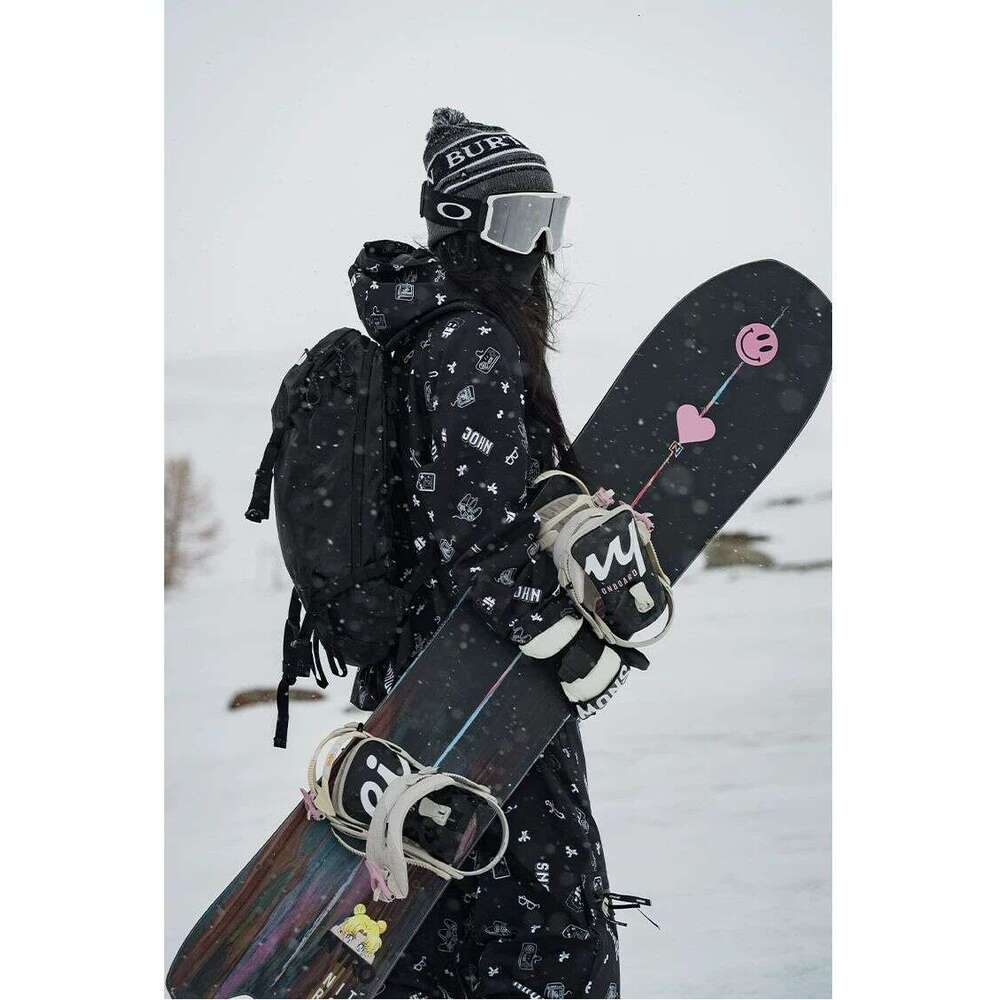 New Ski Suit Set Outdoor Windproof Waterproof Winter Warm Women's Skiing Pants Clothes Chessboard Snowboard Skiwear WKERSIY