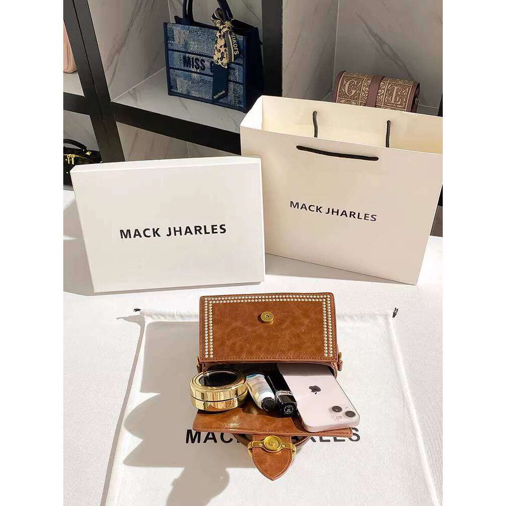 MACK JHARLES Retro Commuter Small Square for Women 2025 Autumn New Handbag High-end Box Bag