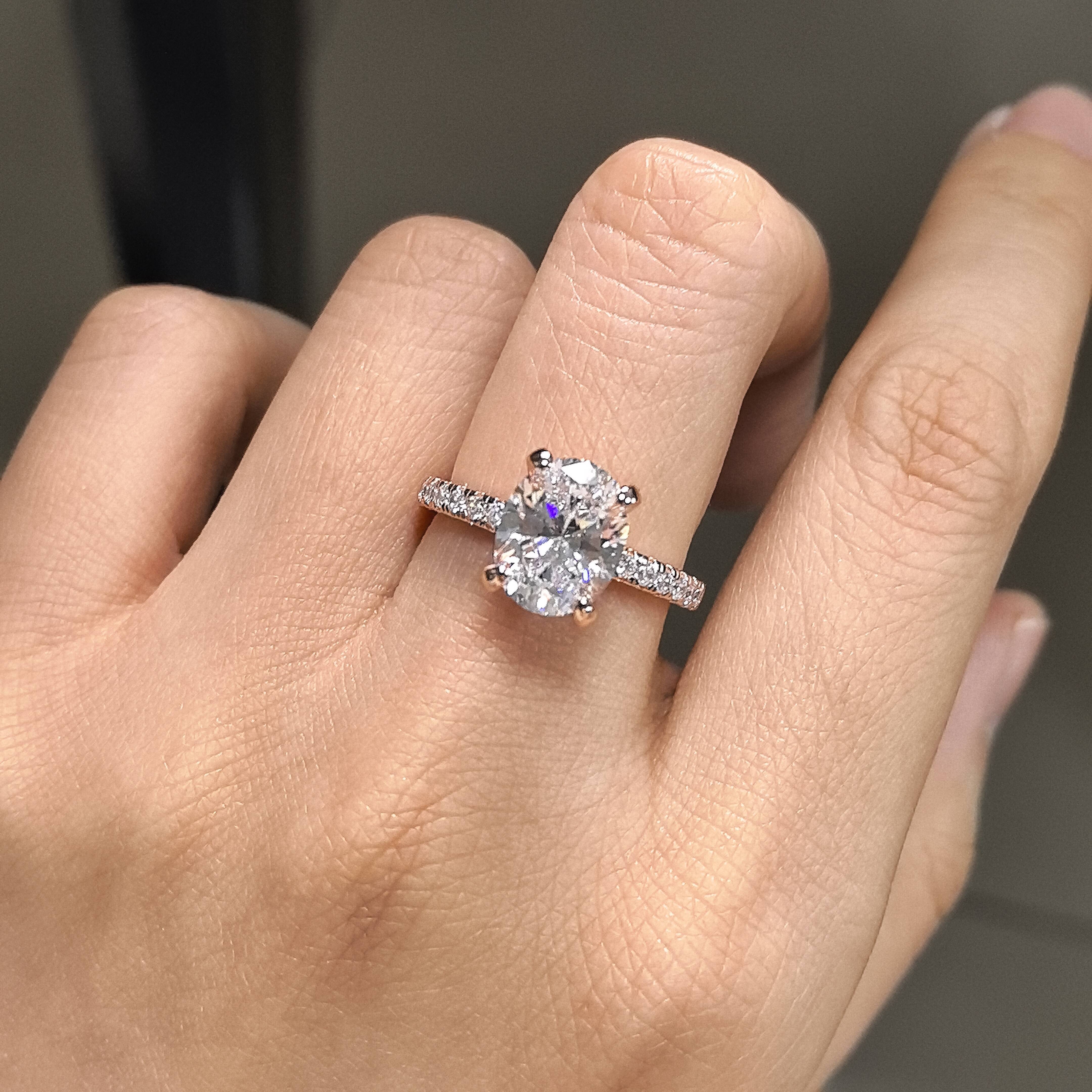 Luxury Fine Jewelry Rings 925 Sterling Silver Classic Oval Ellipse Moissanite Ring for Woman