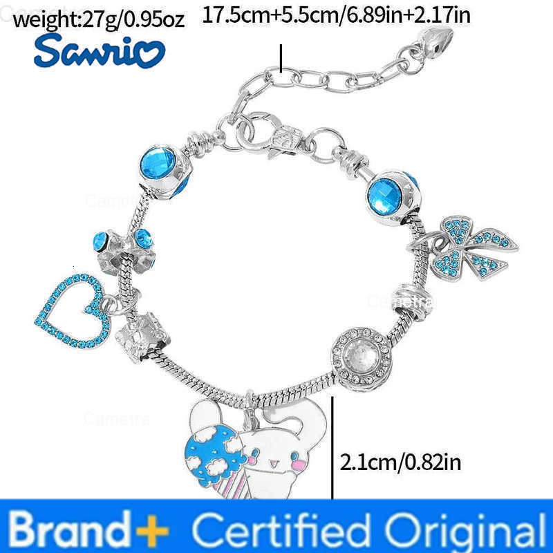 Sanrio Cinnamoroll Figure Inspire Bracelet Sweet Cartoon Rhinestone DIY Accessory for Girl Birthday Jewelry Gift H251229