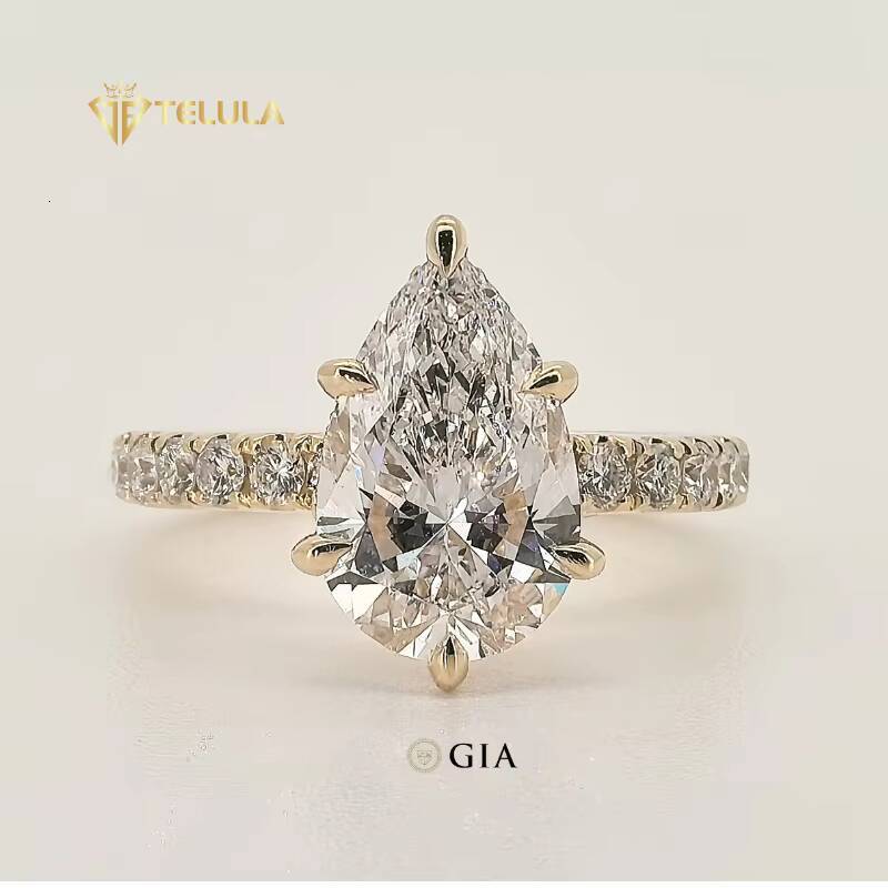 IGI Certified CVD HPHT Lab Grown Diamond 18K Solid Gold Plated White Gold Marquise Cut Engagement Ring