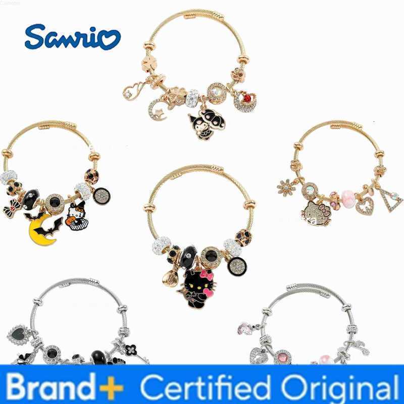 Sanrio Hello Kitty Bracelet for Girl Kawaii Anime Accessories Crystal Adjustable Bracelet Cute Student Christmas Gifts New H251229