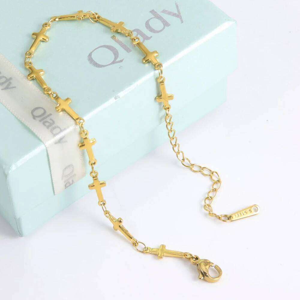 Skyrim Fashion Cross Bracelet Stainless Steel Adjustable Bracelets Jesus Christian Jewelry Gift for Women Girls 25H1229