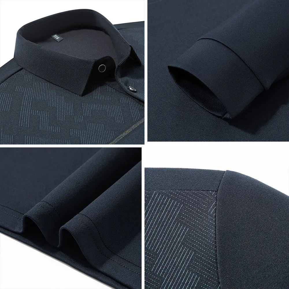 BROWON Male Polo Shirt 2025 Spring Autumn Casual Loose Men Long Sleeve Turndown Collar Print Striped for Wear 251219