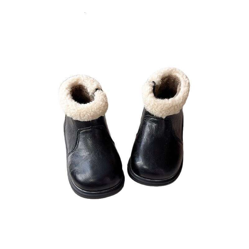 Ins British Style Martin 2025 Winter New Korean Version Girls' Fashion Short Thick Sole Fleece Lined Warm Cotton Boots
