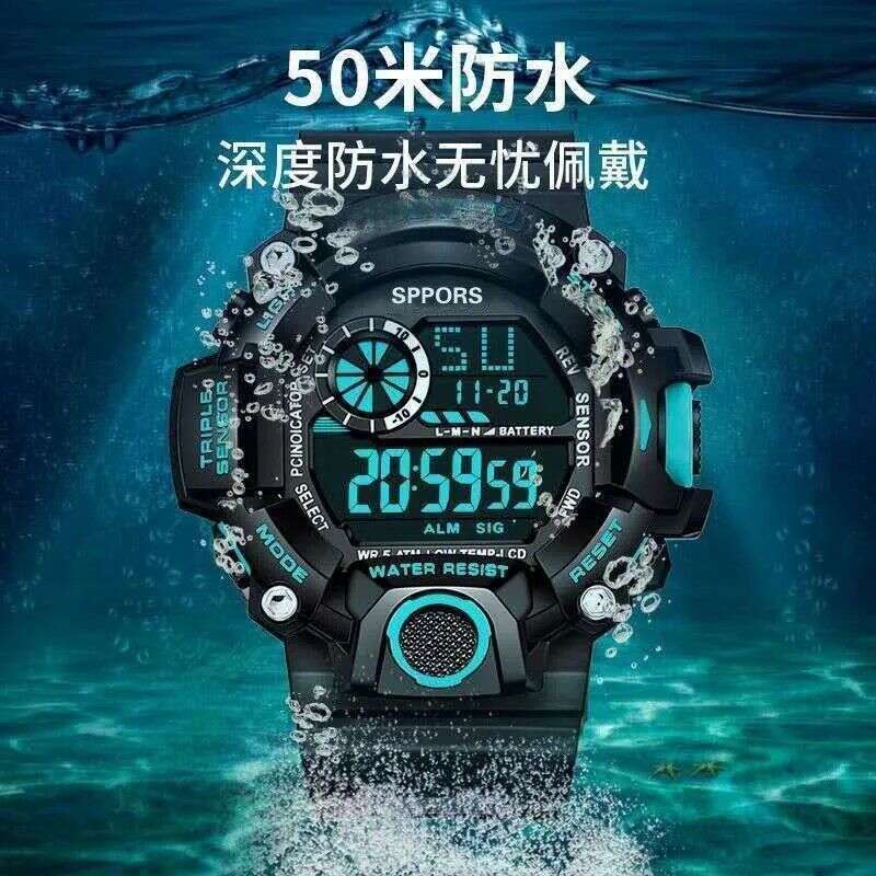 Multifunctional Sports Men, Electronic Watch Middle School Elementary Students, Luminous Waterproof Alarm Clock For Children And Teenagers