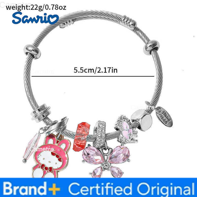 Sanrio Hello Kitty Bracelet Fashion Charm Cartoon KT Cat Bangle for Women Anniversary Date Jewelry Accessory Gift H251229