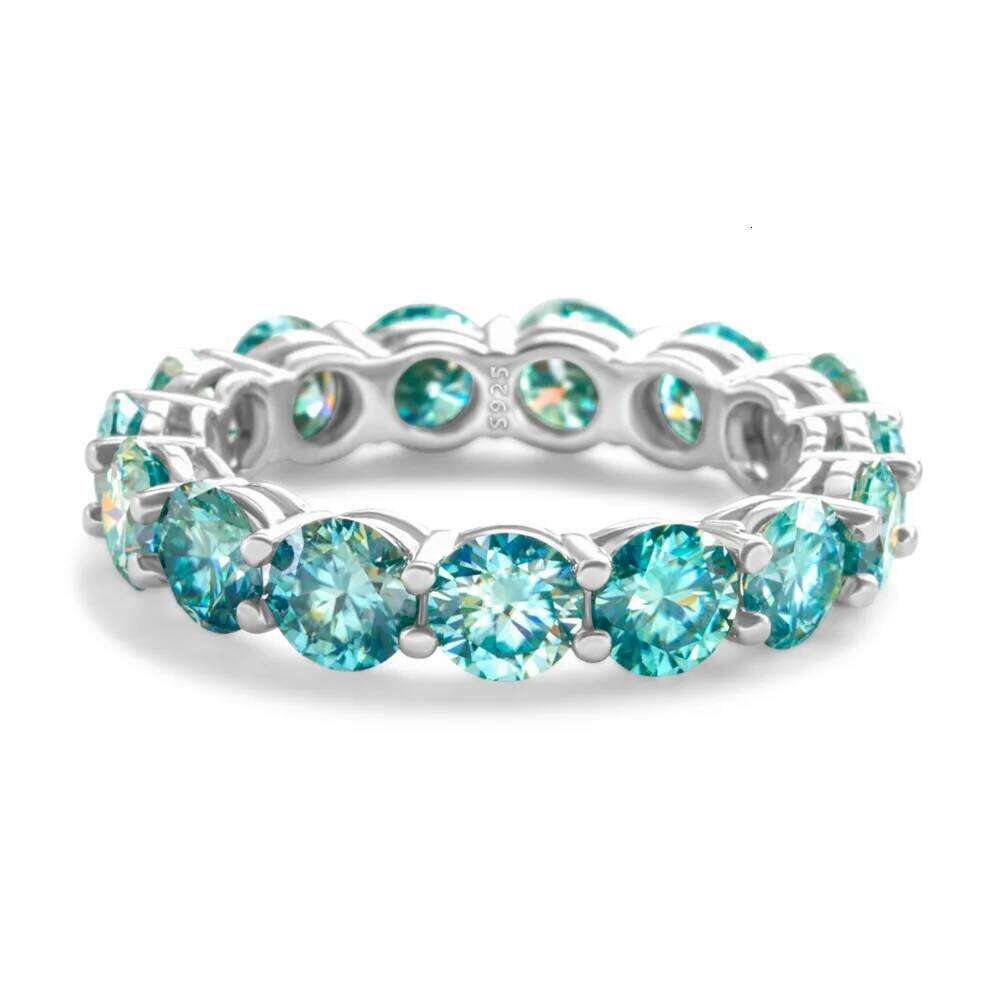 5mm black and white d color vvs moissanite ring 925 Sterling Silver total 7 Ct Classic Wedding Anniversary Gift 91b