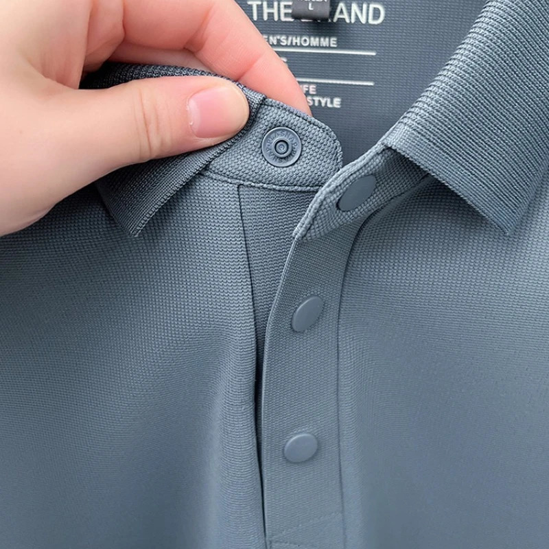 -Seller Mens High-Elasticity Polo Shirt Ultra-Soft Anti-Wrinkle Gold Supplier Wholesale 10 Colors Golf Top 251224