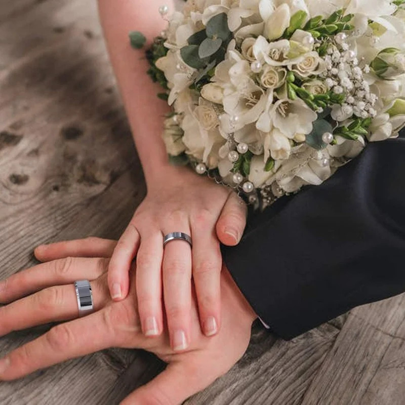 Somen 6mm 8mm Silver Color Tungsten Carbide Ring Mens and Womens Matte Wedding Ring High-polished Steel Color Comfortable Fit 251224