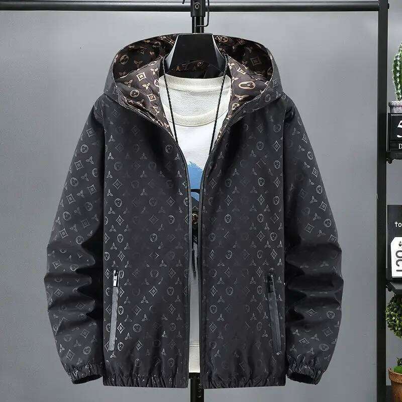 Spring and Autumn trendy brand personalized coat men's new wear versatile casual hooded long-sleeved youth popular sports jacket