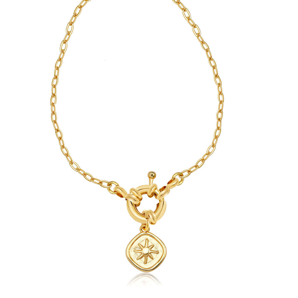 Fashion New Irregular Copper Gold-Plated Design Niche High-End Light Luxury Pendant Necklace