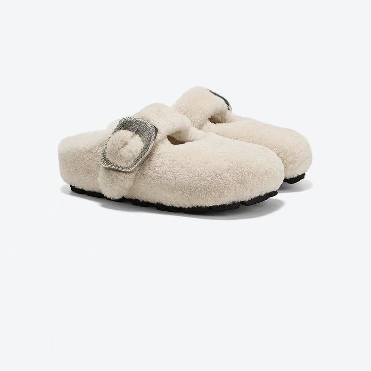 Women's Fleece-Lined Slippers - Warm, Thicker Soles with Closed Toes for Fall/Winter Outdoors