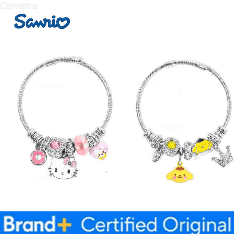 Sanrio Adorable Pompompurin Hello Kitty Charm Bracelet Adjustable Cute Bangle for Birthday Gifts H251229