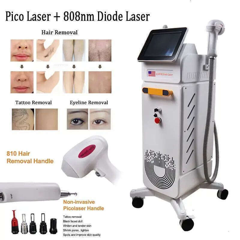 Laser 2 In 1 Laser Machine Diode Laser Hair Removal Machine Beauty Equipment Epilator Washing Tattoo Picossecond Freckle