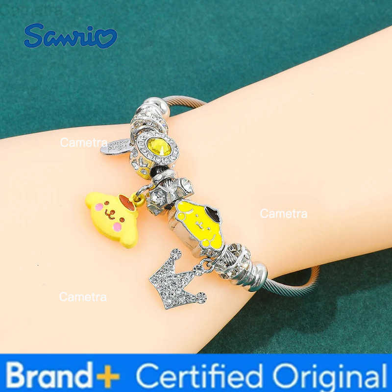 Sanrio Cute Lovely Pompompurin Diy Charms Beads Bracelets Adjustable Cuff Bangles Accessories Birthday Gifts H251229