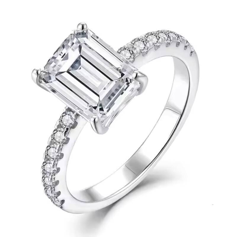 4CT D VVS Moissanite Jewelry Ring 925 Sterling Silver Womens Wedding Promise Ring Dazzling 4CT Moissanite Rings