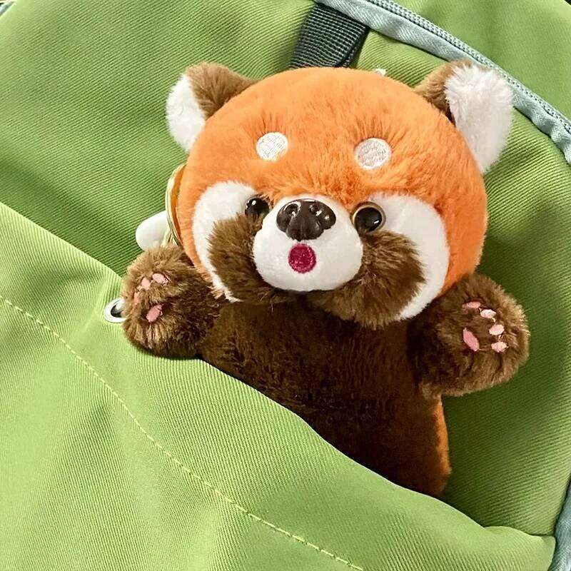 ZAKOL Cute Cartoon Little Raccoon Doll Keychain Red Panda Plush Toy Bag Backpack Pendant Decoration Gift for Girls Wholesale