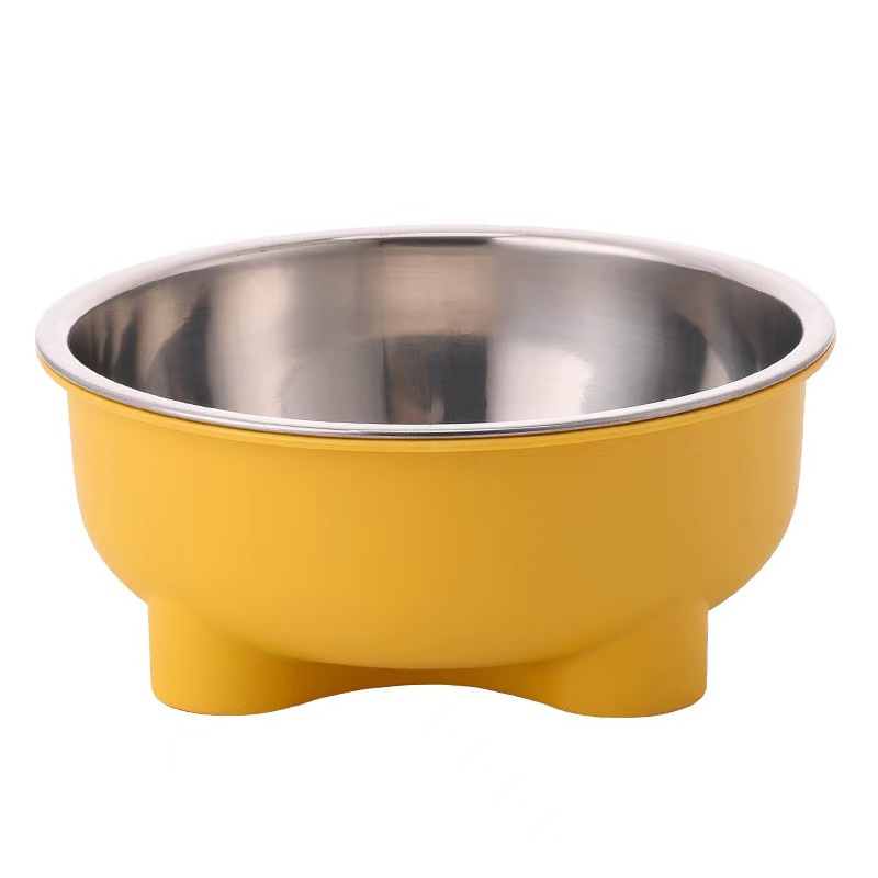H2022 Stainless steel pet bowl set, large capacity water and food bowl, detachable, easy-to-clean cat and dog supplies, in stock.