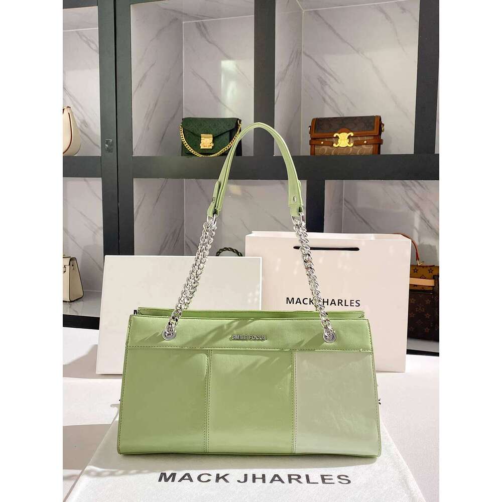 MACK JHARLES Minimalist Niche Color-Block Tote 2025 New High-End Chain Underarm Bag