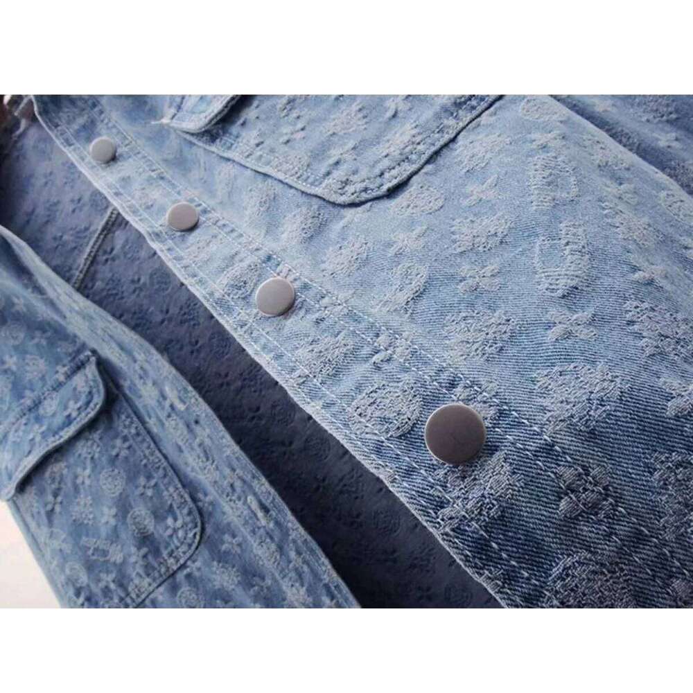 Shirt Women's Autumn Dress New Designer Fashion 2026 Version Of Joker Printed Loose Denim Long Sleeve Jacket