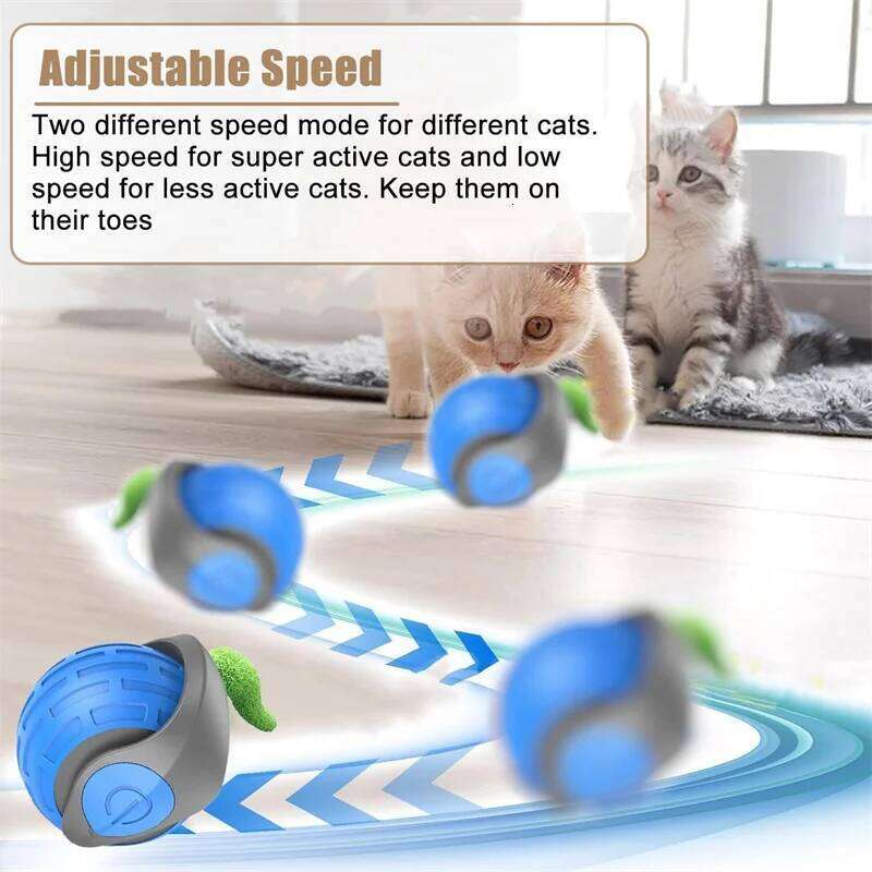 Smart Cat Toys Ball Automatic Interactive Pets Electric Rolling Teaser USB Rechargeable Kitty Moving Bouncing ball Birthday gift