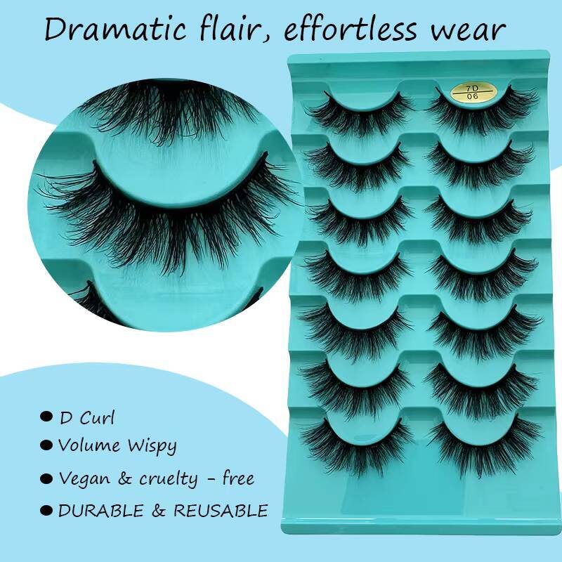 Factory Price Wholesale Cat Eye Lash Private Label D Curl Lashes Handmade 3D Natural Full Strip Lashes