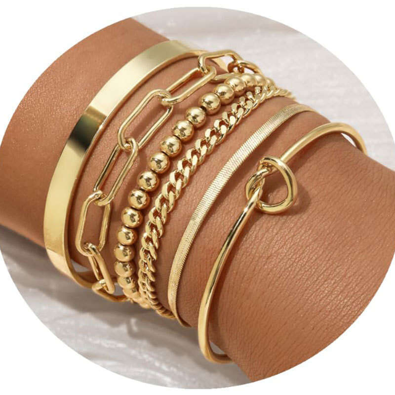 New Bohemian Minimalist for Women Multi-layer Stacking Bracelet Fashion Simple Ins Style Jewelry