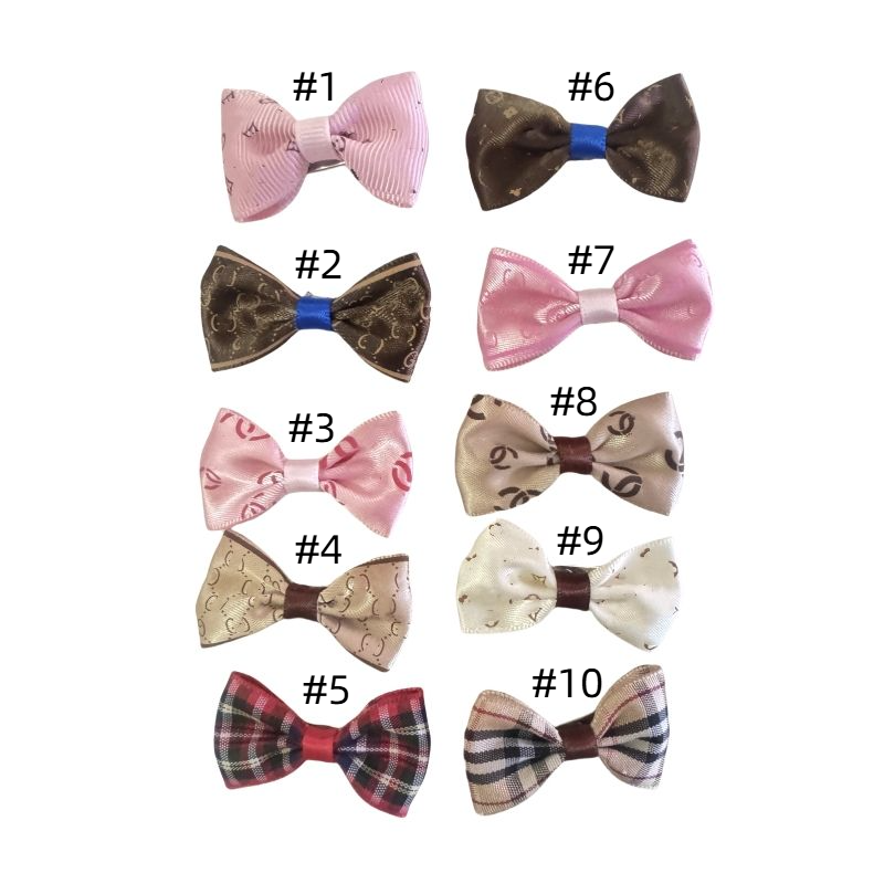 Designer Dog Hair Bows with Clips & Bands, Puppy Bowknot Hair Accessories, Pet Grooming Bows for Party Christmas Birthday