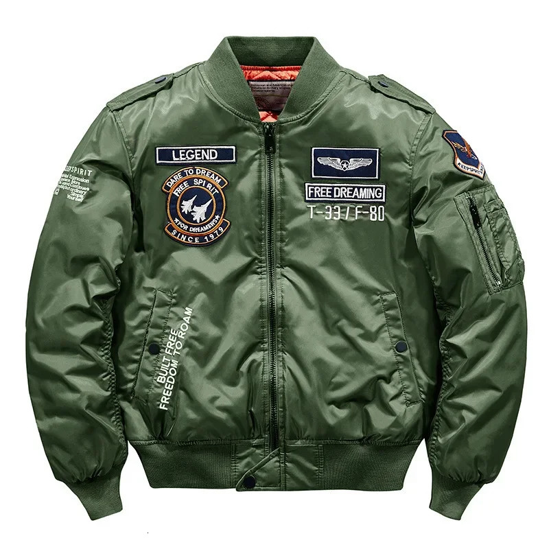 Winter Hip Hop Thick Warm Jacket Men High Quality Military Motorcycle Ma1 Pilot Coats Male Baseball Bomber 251218