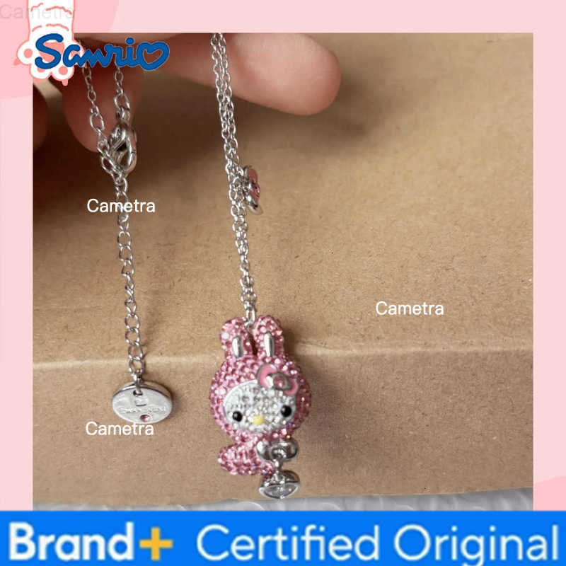 Sanrio Hello Kitty cute and sweet pink my melody animation peripherals pendant necklace Christmas womens birthday gift kawaii H251229