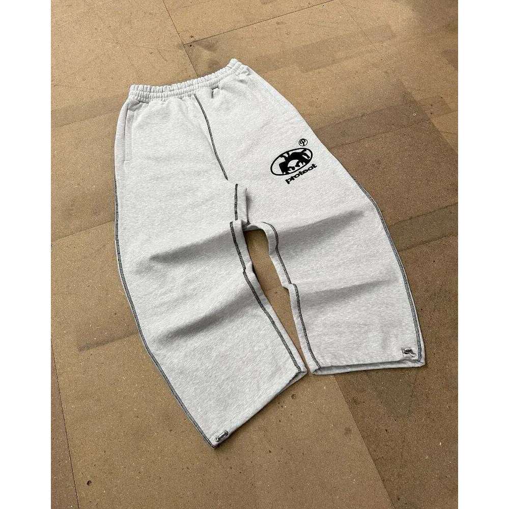 Y2k Harajuku Vintage Embroidery fashion wide leg men trend Gothic loose elastic waist pants women casual sweatpants