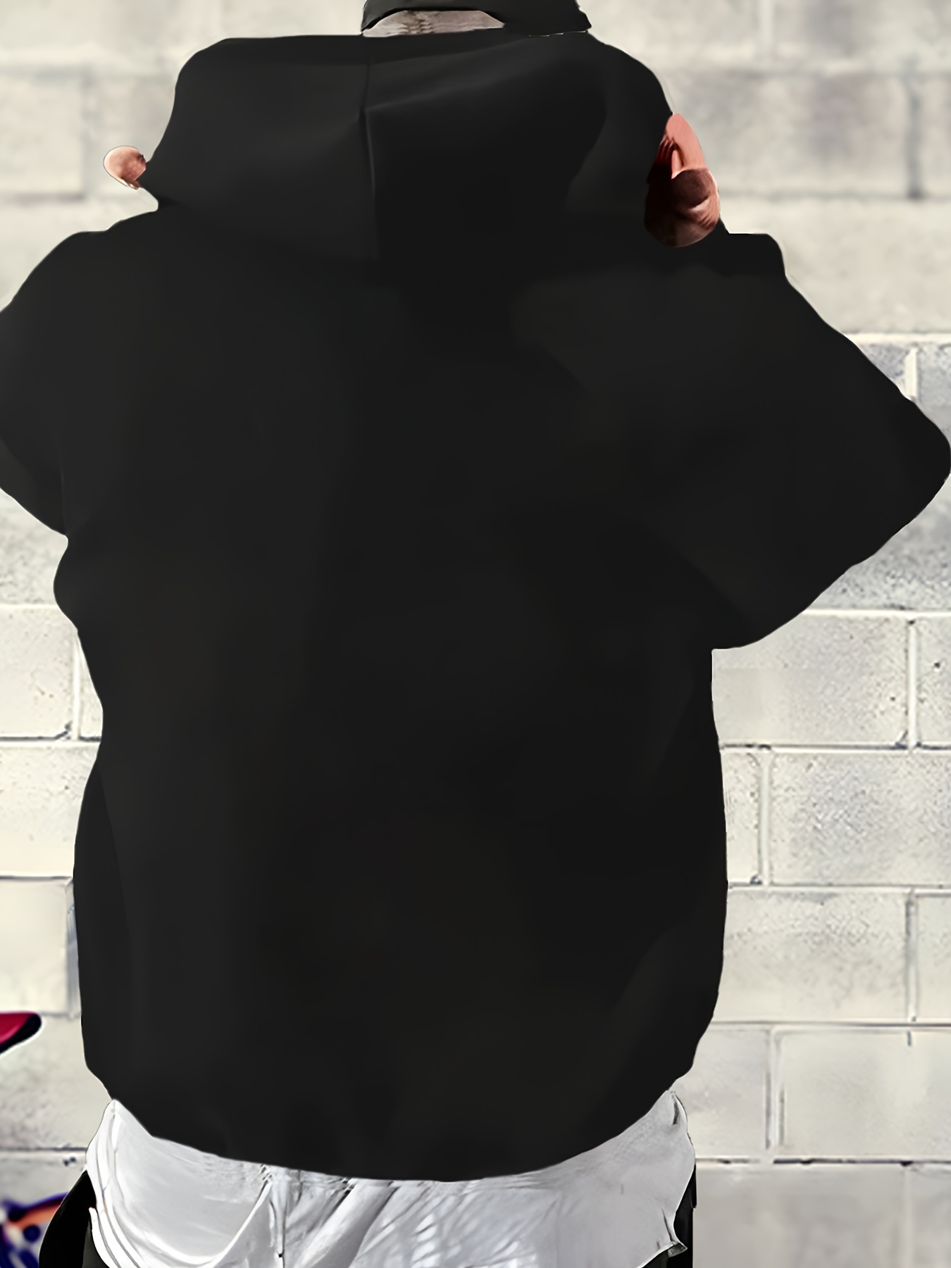 Men's Navy Blue Veterans Day Hoodie - Patriotic Letter Print Pullover with Kangaroo Pocket, Comfortable Polyester Blend for Fall/Winter, Drawstri