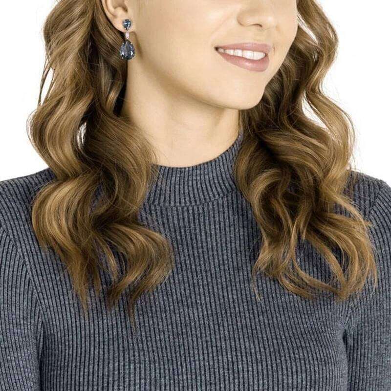 Elegant Fashion Silver Color Drop-shaped Zircon Dangle Earrings for Women Bride Engagement Wedding Jewelry C251227