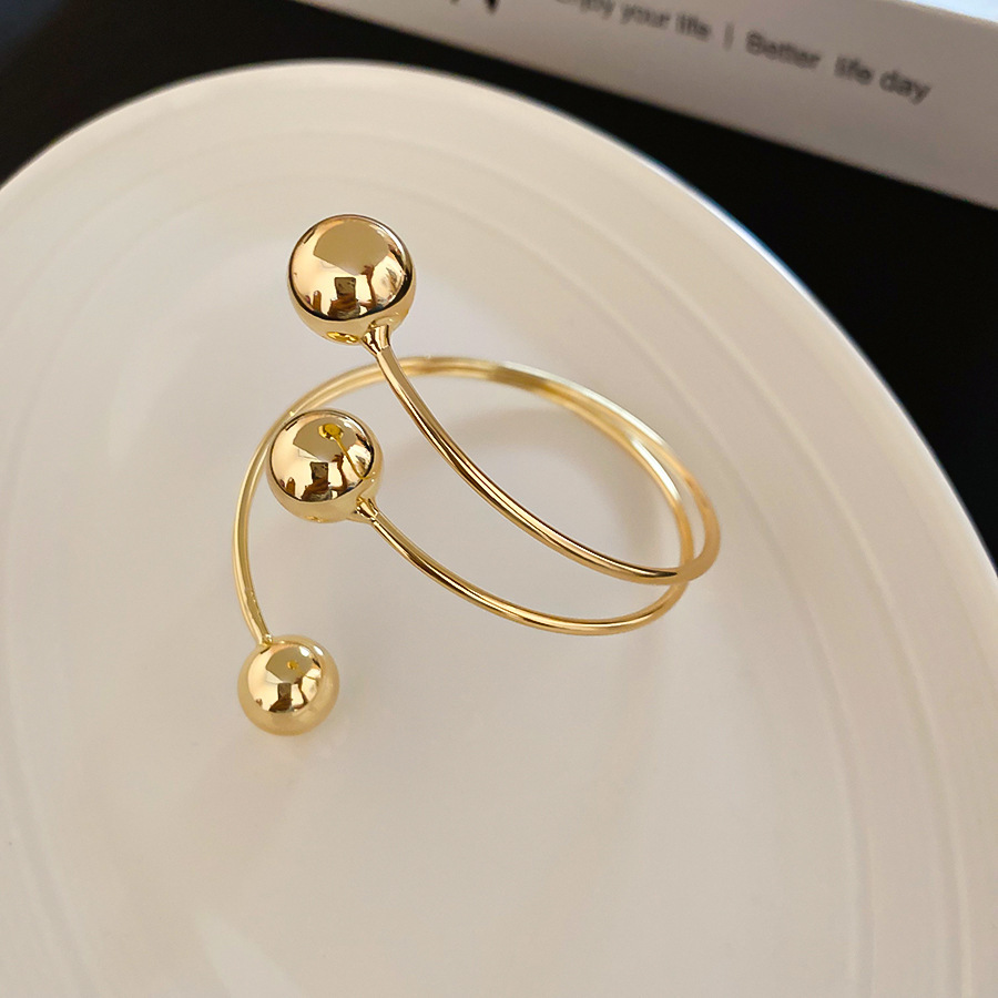 Metal Round Twisted Three-Layer Open Casual Simple Personality Fashion Bracelet Design Sense Niche Jewelry for Women - view 8
