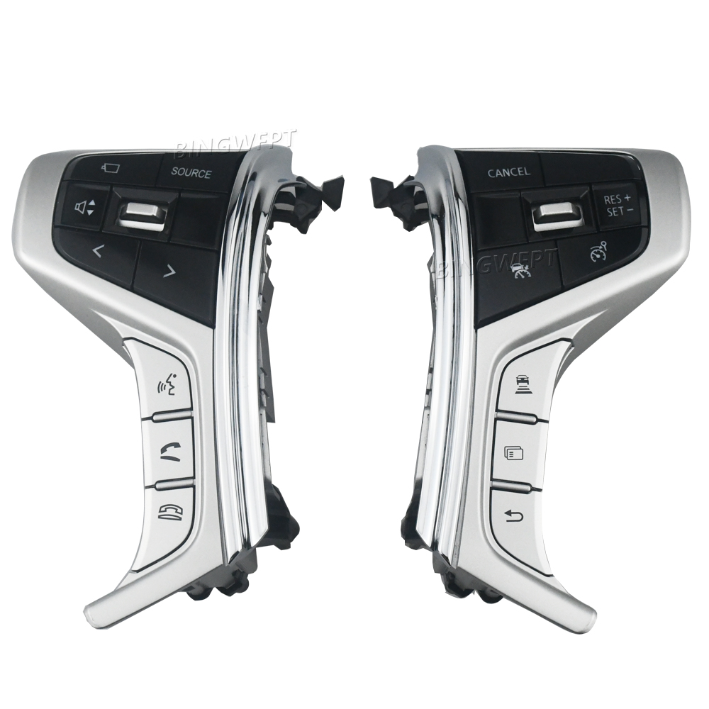 Car Cruise Control Switch Steering Wheel Multimedia Audio Button For Mitsubishi PAJERO SPORT 2015-2022 Outlander Delica L200