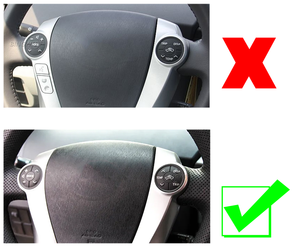1 Pair Multifunction Steering Wheel Button Cover For Prius Plus 2012-2015 For Toyota prius V (zvw 40) 2013 Car Accessories